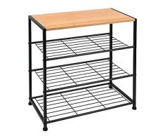 Leopard Schuhregal 4-stöckig freistehend Nordic Walnuss Nordische Walnuss