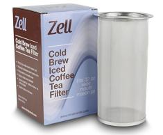 Zell Kalten Brew Kaffee, Eiskaffee und Iced Tea Maker-Ei | mit der feinen Mesh Edelstahl Kaffeemaschine Filter, 18/10-Stahl, edelstahl, 32 oz (1 quart)