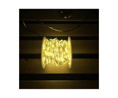LuminalPark Lichterkette 30 m, 600 Micro LEDs warmweiß, silberner Metalldraht, 24V, Innen- und Außenbereich