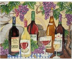 YH-Arts 11Â x 35,6Â cm Vineyard Zwei Art Fliesen, Keramik, Mehrfarbig