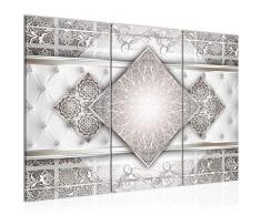 Bilder Abstrakt Mandala Wandbild 120 x 80 cm Vlies - Leinwand Bild XXL Format Wandbilder Wohnzimmer Wohnung Deko Kunstdrucke Braun 3 Teilig - MADE IN GERMANY - Fertig zum Aufhängen 023531b