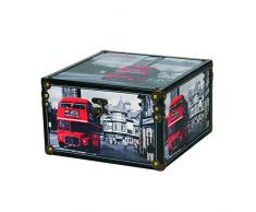 Kleiber Truhe London groà Aufbewahrungs Koffer, Box, Holz, schwarz, 30 x 30 x 18,5 cm