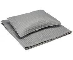 Comfort Spaces Steppdecke, Tagesdecke, ultraweich, hypoallergen, für alle Jahreszeiten, leichte Füllung, genähtes Bettwäsche-Set Twin/Twin XL 66x90 grau