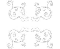 INDIGOS 4250380558134 Wandtattoo w421 Pflanze Blume 80 x 74 cm, weiß