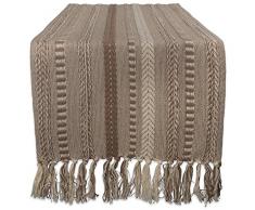 DII Tischläufer aus geflochtener Baumwolle, perfekt für Sommer, Urlaubspartys und den täglichen Gebrauch Gestreift 15x72 Stone