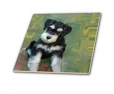 3dRose CT 4158 Picto 2 Miniatur Schnauzer-Ceramic Fliesen, 6
