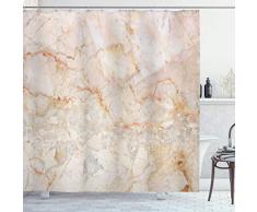 Marmor Duschvorhang ambesonne, Decoratif Mine Muster Natur Frakturen gebeizter Oberfläche Eleganz Kunstdruck, Stoff Badezimmer Decor Set mit Haken, Pfirsich, braun, Textil, Multi 1, 69W x 70L