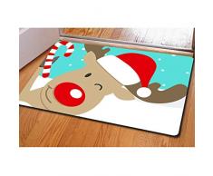 Buybai Cool 3D Weihnachts-Bedruckte Fußmatten Fußmatten für drinnen und draußen, Schlafzimmer, Küche, Teppich One_Size Merry Christmas -9