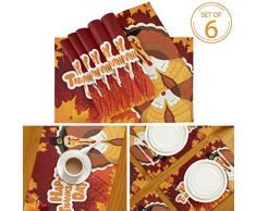Wamika Vintage Streifen Love Herzen Platzsets Valentinstag Blumen Tischmatten rutschfest waschbar hitzebeständig Tischmatten für Küche Esszimmer Dekor Tablett Matte 30,5 x 45,7 cm Set 6PCS Turkey