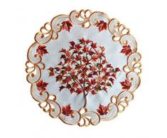 GRANDDECO Tischläufer für Erntedankfest, mit Cutwork-Stickerei, Ahornblätter, Kommode, Schal für Erntedankfest, Urlaub, Zuhause, Küche, Alltag, Ahornblätter - 2, Placemat 14 Set of 4