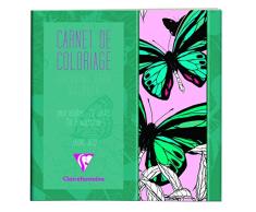 Clairefontaine Schmetterling Erwachsene Malbuch, grau/weiß