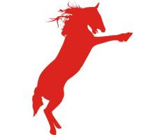 INDIGOS 4051095052036 Wandtattoo w609 springendes Pferd Wandaufkleber in 3 Größen, 120 x 66 cm, rot