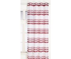 Home Maison 09372 – 8-al Vorhang Etamine horizontalen Streifen mit Runde Ösen 140 x 240 cm, Bois de Rose/Argent, 140 x 240