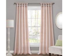 Lush Decor Jute Vorhang mit Schlaufen, 213 x 114 cm, Rouge