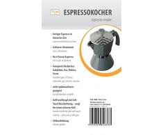 TLW direkt Espressokocher, Aluminium, Anthrazit, 16 x 12 x 20 cm, 4-Einheiten
