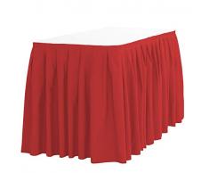 LinenTablecloth 14 ft. Akkordeon Falte Polyester Tisch Rock Rot