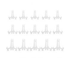 Hotoco 10,2 cm/12,7 cm/15,2 cm Klar Klein Kunststoff Staffelei Steht zu Bilder, Teller, Oder Andere Gegenstände auf Hochzeiten, Home Dekoration, Geburtstage, Tische, 15 Packungen Farblos