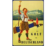 Schatzmix Nostalgie Golf in Deutschland Metallschild 20x30 Deko tin Sign Blechschild, Blech, Mehrfarbig, 20x30 cm