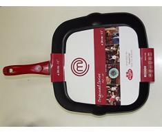 Ballarini Masterchef Grillpfanne 28 cm 939F-0.28 mit eleganter schwarzer Antihaftbeschichtung innen & außen bekannt aus dem TV