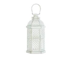 Zings & Thingz 57074162 Windlicht Clover, mit Aussparung, groß, Weiß