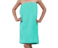 BY LORA Damen Wickeltuch, Reine Baumwolle, Strandtuch und D4:D27, Schwimmbad für Damen ONE-Size türkis