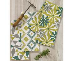 Split P DOT Cool Geschirrtuch Set, grün, grau