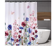 Egoing Duschvorhang für Badezimmer Dekor Vorhang Set Anti-Feuchtigkeit Polyester Stoff Badvorhänge mit 12 Haken 182,9 x 182,9 cm Umweltfreundliche Vorhänge für Männer, Frauen, Kinder, Matergäste Badezimmer 180 x 180 cm Kräuterblume