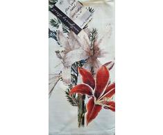 Montgomery Street Geschirrtuch, Baumwolle, Skizzenlook, Winter-Amaryllis, 76,2 x 76,2 cm, Anthrazit