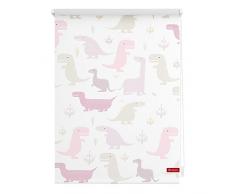 Lichtblick Verdunklungsrollo Klemmfix, 45 x 150 cm mit Motiv Dino - Pink Montage ohne Bohren, blickdichter Sicht-und Sonnenschutz, Motivrollo mit Verdunklungsfunktion