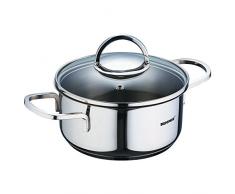 Bergner q1902 Classic Induction Stieltopf mit Deckel, 16 cm, Silber