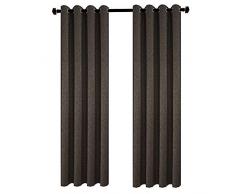 DOOYEE Vorhänge aus Leinen, Verdunkelungsgardinen für Schlafzimmer, 2 Paneele 2 Raffhalter 52X84 anthrazit