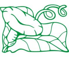 INDIGOS/Wandaufkleber-e184 hübsche Trompetenblume 96x67 cm- grün, Vinyl, 96 x 67 x 1 cm