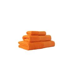 Flor de Algodón Handtuch 3er Set Panama 400 G orange 30X50/ 50X100/ 100X150 cm