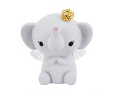 Naimo Dekofigur Elefant, Kunstharz, Dekoration für Innenbereich, Zuhause, Büro Medium grau