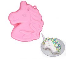 MoldFun Einhorn-Kuchenform, BPA-frei und antihaftbeschichtet, Pony-Pferdkopf, Silikon-Backform für Mädchen, Einhorn, Geburtstag, Party, Backzubehör, Utensilien