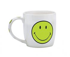 Zak designs 6662-1594 Smiley Porzellanbecher, 35 cl in Geschenkbox, grün/weiss