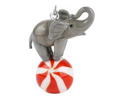 Lampwork Glasperlen Elefant mit Beach Ball Glas Ornament oder Figur