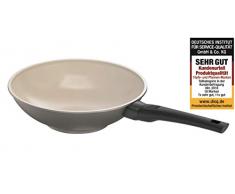 Rohe Germany 217132-28 Wok-Pfanne Visiona 28 cm mit Keramikbeschichtung, Aluminium, Beige