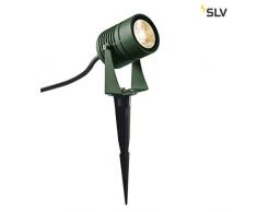 SLV AuÃen-Strahler LED SPIKE mit Erdspieà inkl. Premium LED, AuÃenlampe zur Beleuchtung von Garten, Terrasse, Pflanzen, Wegen, Teich, LED Garten-Strahler, IP55, 1,5 m Kabel, Aluminium/Glas/Stahl