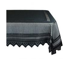 DII 52x90 Rectangular Polyester Lace Tablecloth, Black Nordic - Perfect for Halloween, Dinner Parties and Scary Movie Nights