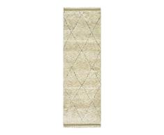 Solo Rugs Zottelteppich, marokkanisch, böhmisch, handgeknüpft, 7,6 x 20,3 cm, Leinen Bohemien 3x10 leinen