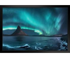 Poster Gießerei Island Northern Lights Foto von proframes 14x20 inches Framed Poster