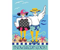 Magnolia Garden Snowbirds Rock Seestern Beachy Sea Blues 13 x 18 rechteckig, Klein, Garten Flagge