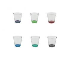 Galileo Casa 2195951 Wassergläser, farbiger Boden, 260 ml, Glas, 6 Stück
