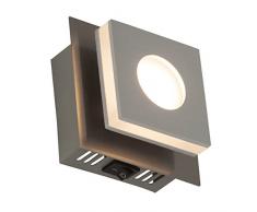 Brilliant G67410/21 Transit LED Wand- und Deckenleuchte mit Schalter, 1-flammig, 4 W, 320 lm, 3000 K, Aluminium/Kunststoff/Nickel, warmweiß