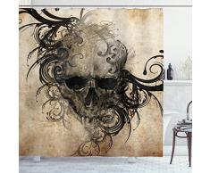 Duschvorhang von ambesonne, Stoff Badezimmer Decor Set mit Haken, Textil, Mehrfarbig 2, 69W x 70L