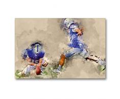Calvendo Premium Textil-Leinwand 90 cm x 60 cm quer, American Football | Wandbild, Bild auf Keilrahmen, Fertigbild auf echter Leinwand, Leinwanddruck: EIN cool von Peter Roder Sport Sport