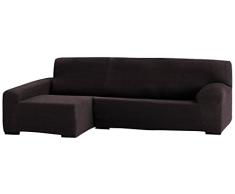 Eysa Teide elastisch Sofa überwurf Chaise Longue Links, frontalsicht, 240 cm, Polyester-Baumwolle, Braun, 43 x 37 x 14 cm