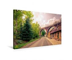 Calvendo Premium Textil-Leinwand 90 cm x 60 cm quer, Das Viadukt Hettstedt | Wandbild, Bild auf Keilrahmen, Fertigbild auf echter Leinwand, Leinwanddruck Menschen Menschen
