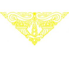 INDIGOS 4051095026396 Wandtattoo w256 Ornament, Ranken 120 x 56 cm, gelb